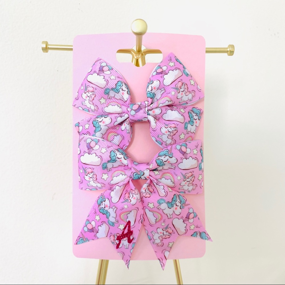 Hair Bows with initial letter (personalized)
